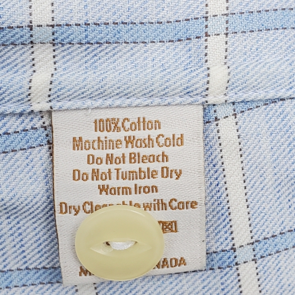 Women’s Light Blue Gingham Button-Down Shirt - Picture 5 of 5